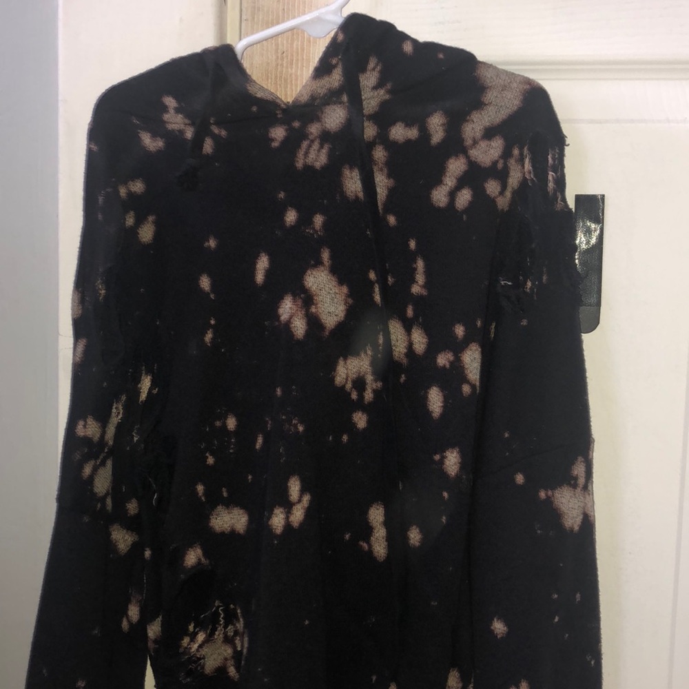 Acid Washed Distressed Hoodie